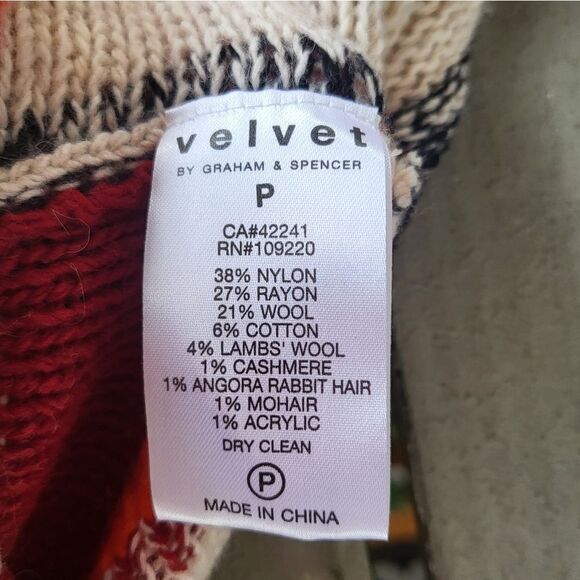 Velvet by Graham & Spencer Pullover Sweater Ribbed Knit V-Neck Multicolor Petite - Picture 7 of 8
